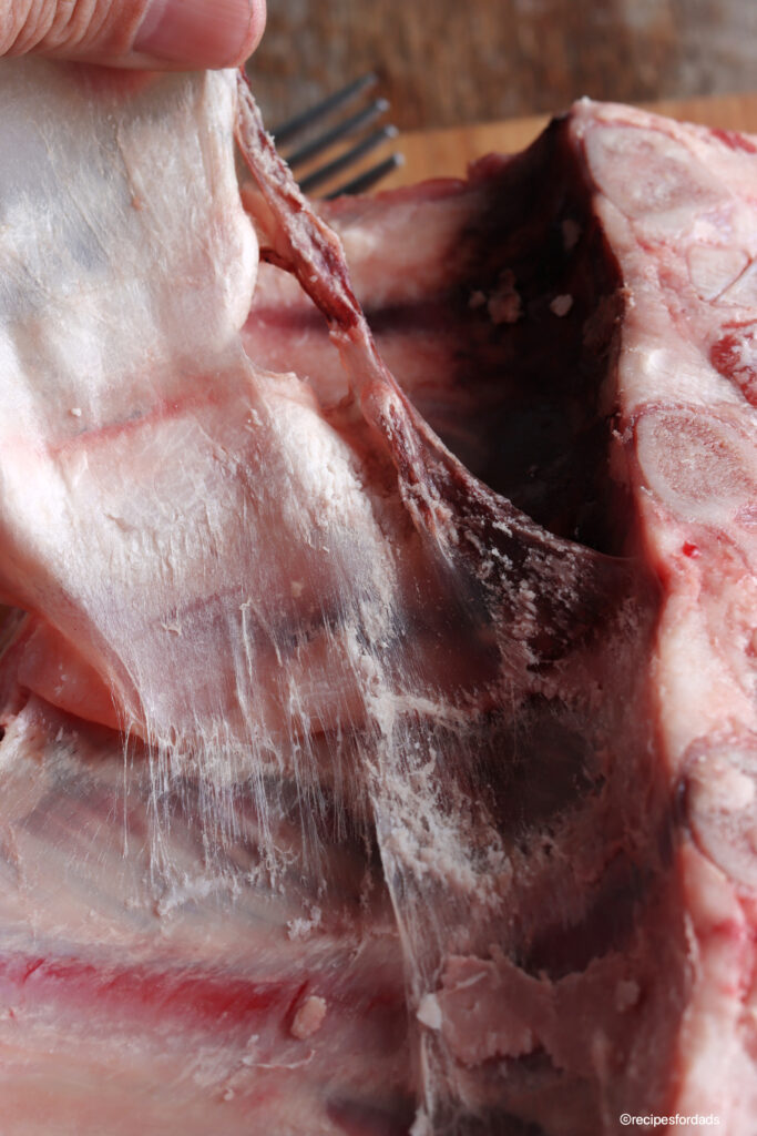 removing rib membrane from ribs