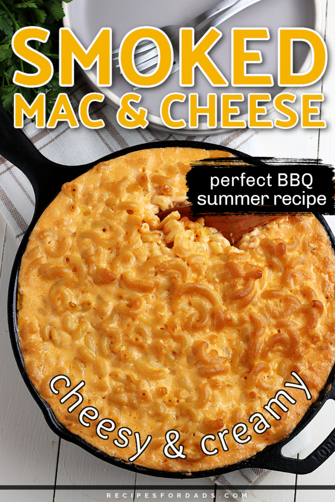 cheesy smoked mac and cheese served in iron skillet cheesy smoked mac and cheese served in iron skillet