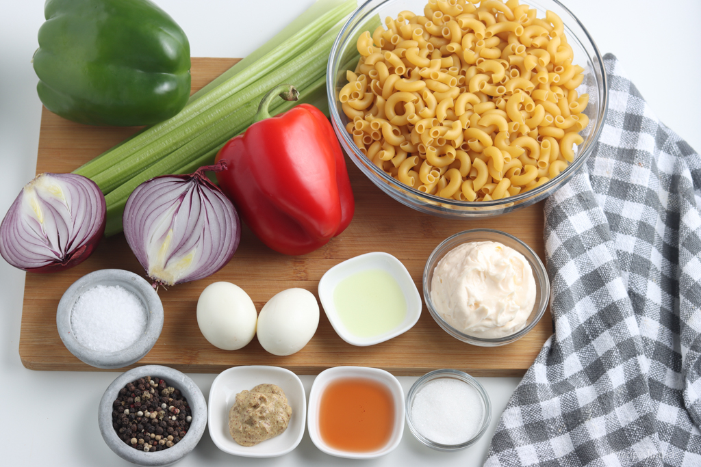Macaroni Salad ingredients 