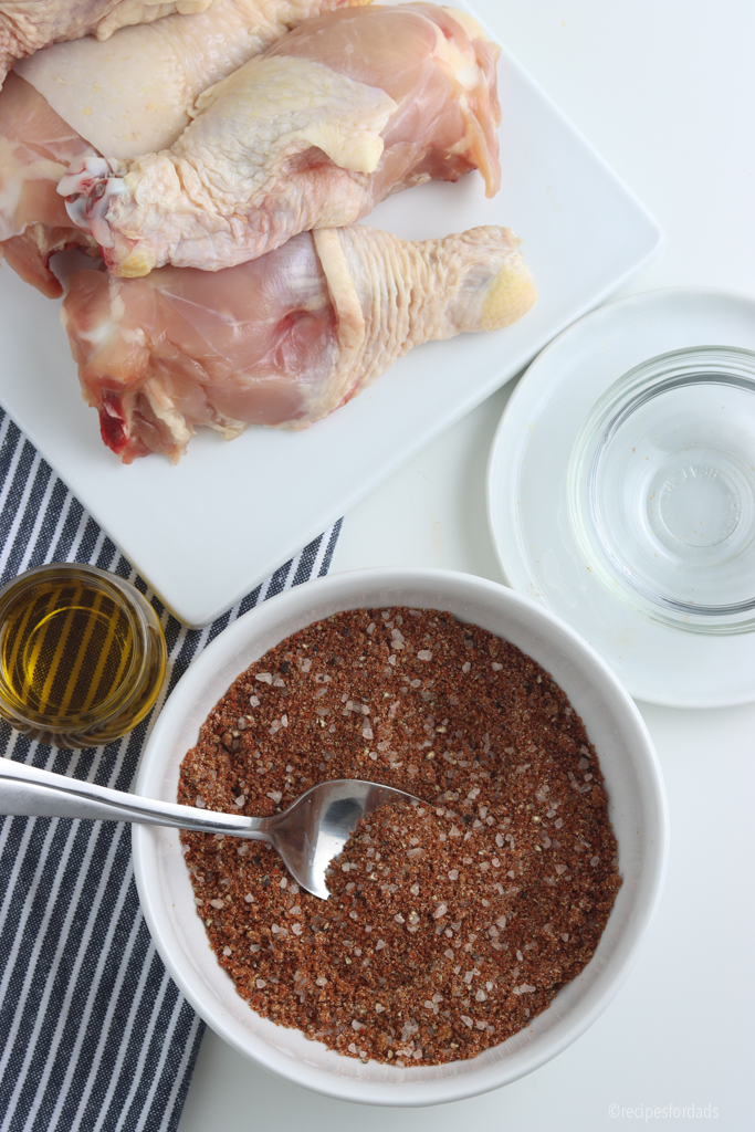 Smoked chicken leg dry rub