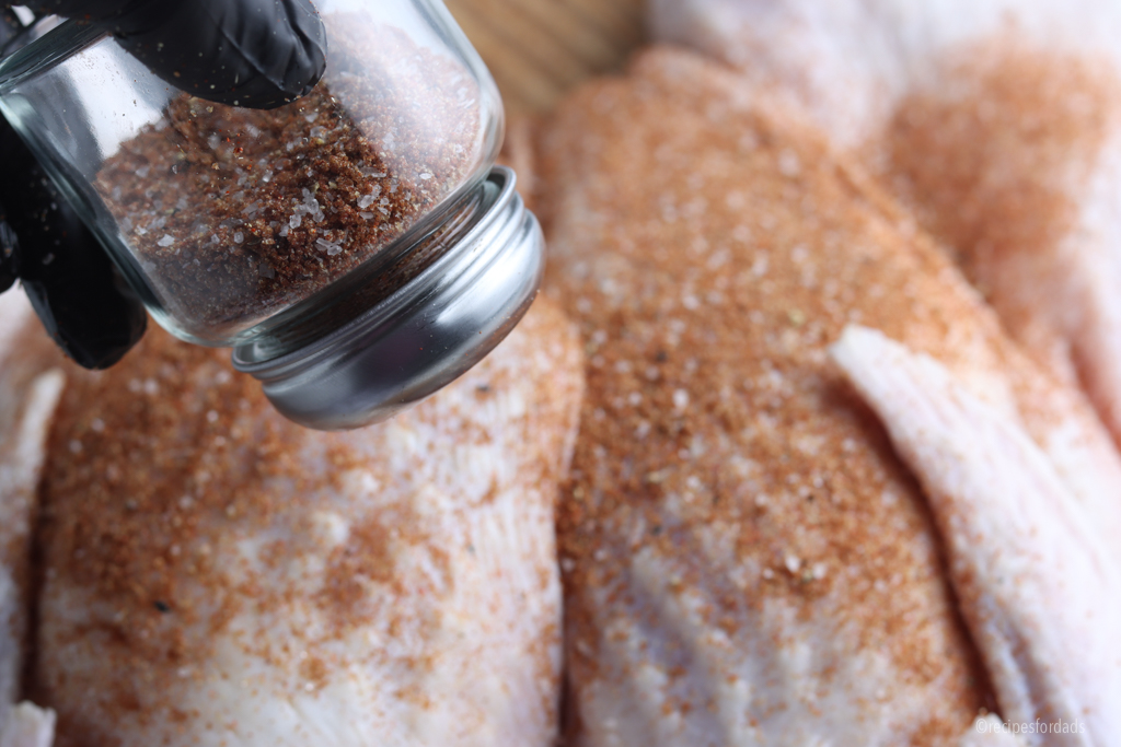 seasoning smoked spatchcock turkey