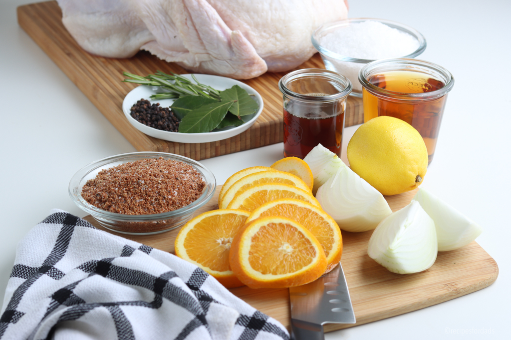 ingredients for smoked spatchcock turkey