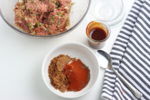 seasoning blend for smoked meatloaf in white bowl