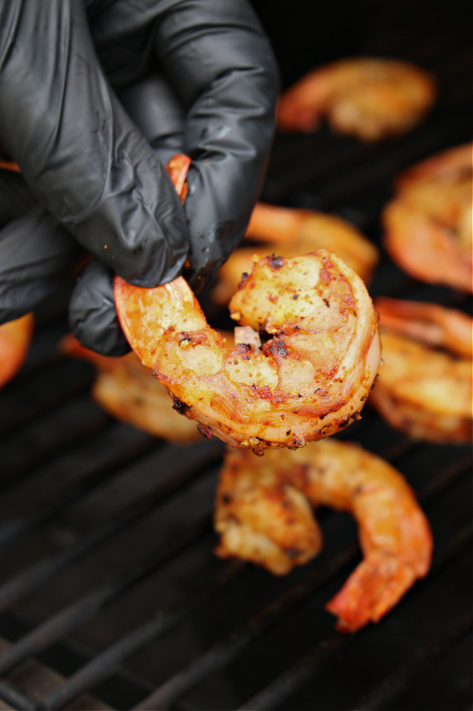 smoked shrimp on Traeger smoker