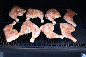 chicken quarters on Traeger smoker