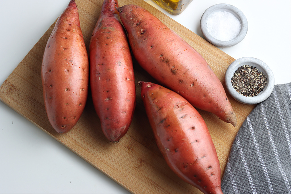 sweet potatoes with oil on them