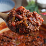 wood spoonful of smoked chili