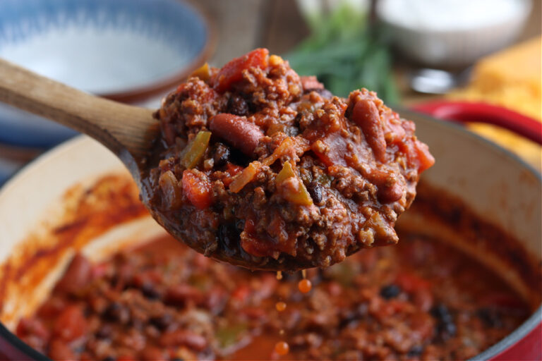 wood spoonful of smoked chili
